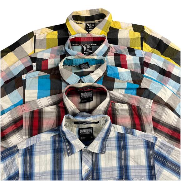 Y2K MEGALOT of 5 Skate Shirts Ryan Sheckler & South Pole Large Button Up Shirts